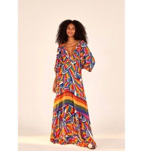 NWT Farm Rio | XS Rainbow Toucans Maxi Dress